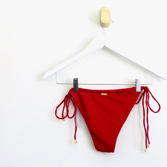 NEW! Kenny Flowers THE CALI Adjustable Thong Bikini Bottom Red SZ L - Picture 10 of 14